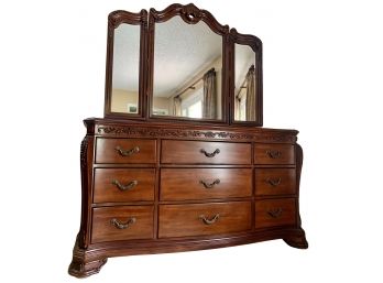 Triple Dresser With Wing Mirror