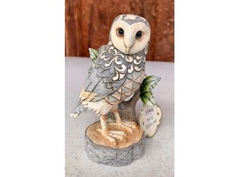 New! Wisdom Begins With Wonder- White Woodland Owl Figurine By Jim Shore