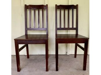 Pair Of Vintage Oak Chairs