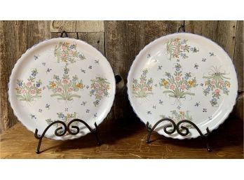 Signed Faience Style French Pottery Plates