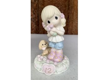 NIB Precious Moments 'Growing In Grace' Age 12 Blonde Version Porcelain Bisque Figurine