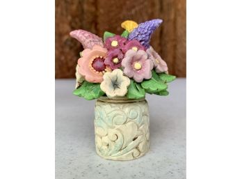 New! 'flower Bouquet' Mini Figurine By Jim Shore