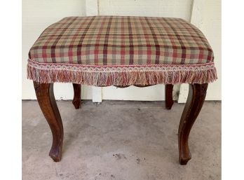 Small Bench With Check Pattern Seat