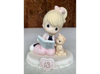 NIB Precious Moments 'Growing In Grace' Age 13 Blonde Version Porcelain Bisque Figurine