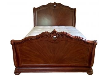 Queen Bed With Beautifully Carved Headboard/ Footboard