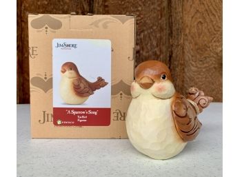 New! 'A Sparrow's Song' Tan Bird Figurine By Jim Shore- Enesco