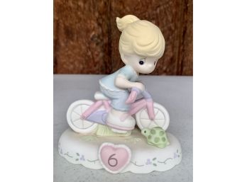 NIB Precious Moments 'Growing In Grace' Age 6 Blonde Version Porcelain Bisque Figurine
