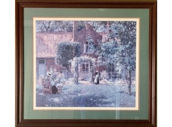 Large Garden Print With Old House
