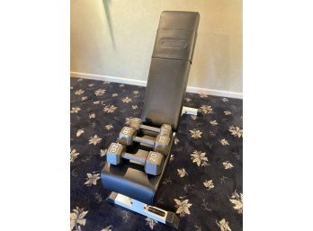 Nautilus Weight Bench With Two 20 LB. Dumbells