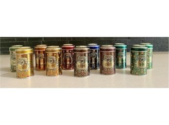 Vintage Watkins Limited Edition Collector's Tin Spice Dispensers- 11 Pcs.