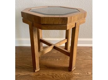 Drexel Heritage Small Octagon Smoked, Beveled Glass Side Table