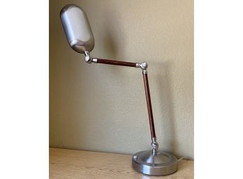 Adjustable Wood And Metal Office Lamp