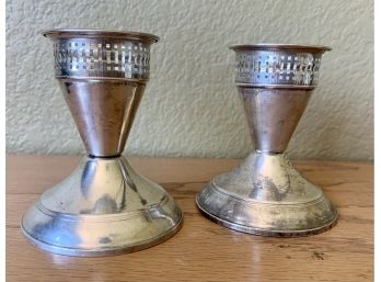 Pair Weighted Sterling Candle Holders