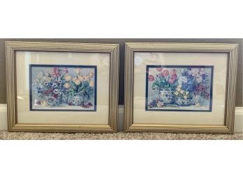 Pair Of Framed Prints With Flowers