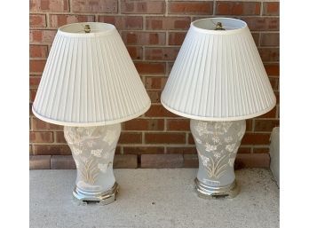 Pair Of Vintage Table Lamps With Shades