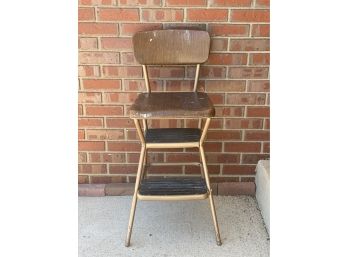 Vintage Step Stool With Folding Seat By Cosco