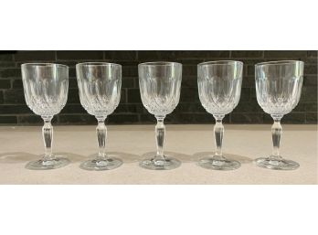 5 Cordial Crystal Glasses