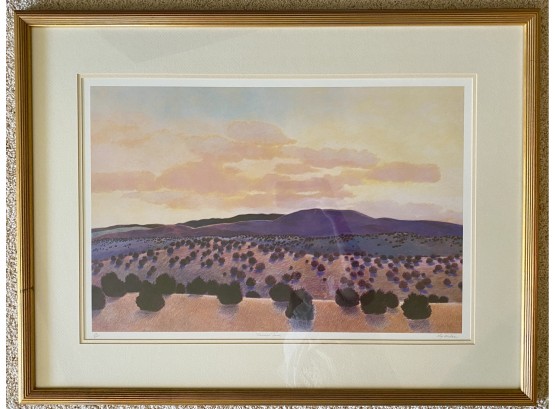 'Dinner Time' Gorgeous Roy Wilee Watercolor Of Mountain Sunset