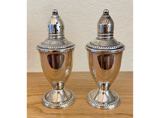 Pair Of Weighted Sterling Salt And Pepper Shakers
