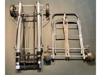 Two Collapsable Luggage Carrying Carts