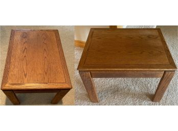 Two Matching Wooden Side Tables