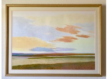 Large Ray Wilee Watercolor With Gold Toned Frame, Signed And Matted