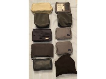 Collection Of United Airlines Travel Bags With Travel Sized Contents