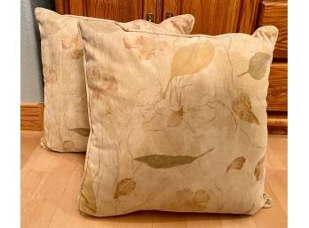 Two Pretty Throw Pillow With Falling Leaf Motif