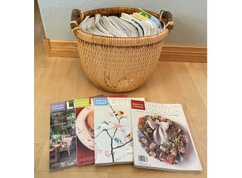 Large Basket With Martha Stewart Living And Oprah O Magazines