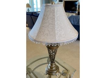 Two Matching Berman Lamps With White Fringed Shades (working)