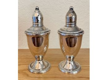 Pair Of Weighted Sterling Salt And Pepper Shakers