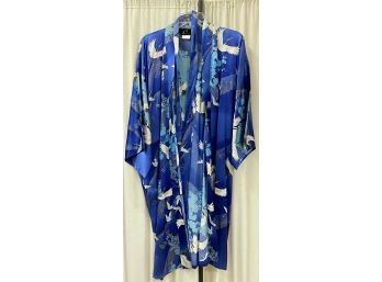 Blue Silk Japanese Robe
