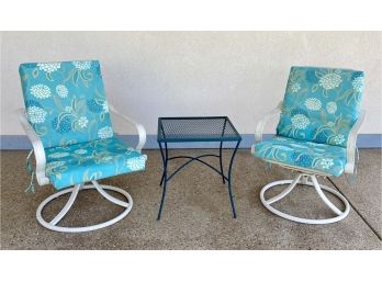 2 Outdoor Patio Chairs And Small Table