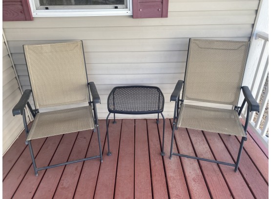 2 Patio Chairs And Small Table