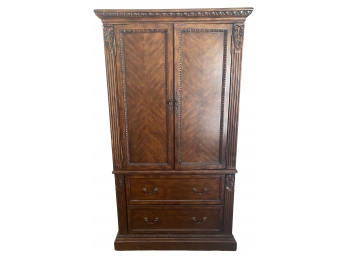 TV Armoire With Carved Accents
