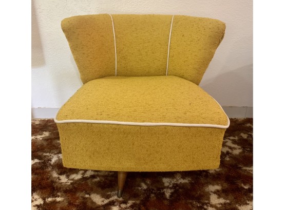 MCM Swivel Chair With Yellow Fabric