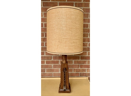 MCM Plaster Lamp With Cloth Shade