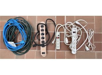 Lot Of Power Cords And Power Strips