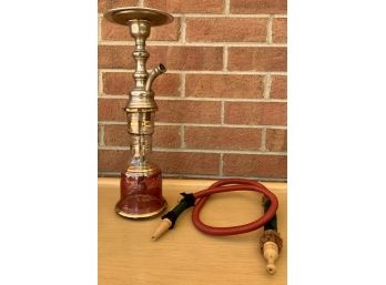Antique Estate Red Glass Hookah Pipe