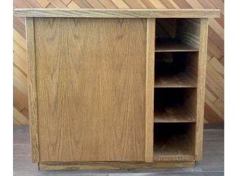 Large Wood/ Formica Top Storage Island Cabinet