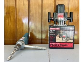 Makita 1/2 Drill With Craftsman Plunge Router