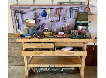 Windsor Design Wood Workbench W/ Contents