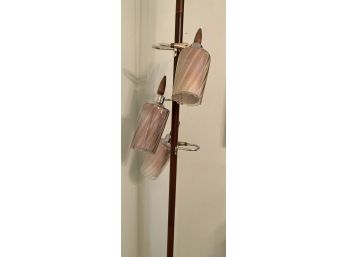 Awesome MCM Floor Lamp With 3 Lights Wood And Metal