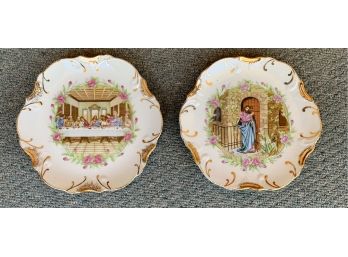 Jesus At Door & Last Supper Decorative Plates