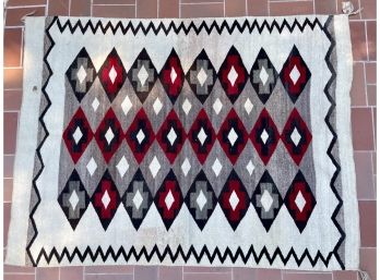 Vintage Navajo Blanket With Tag From Farmington, NM