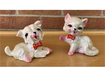 Vintage Hand Painted Cat/ Dog Pair