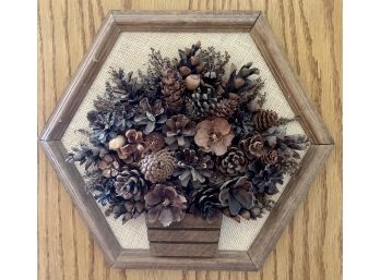 MCM Pinecone Wall Art In Wood Frame