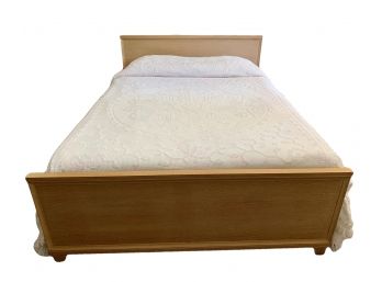 MCM Full Size Bed With Light Wood Head Board & Foot Board