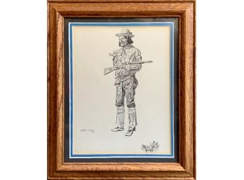 Framed C.M.russel Reproduction Sketches- 'red River Breed '
