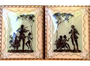 Vintage Silhoutte On Glass Pictures